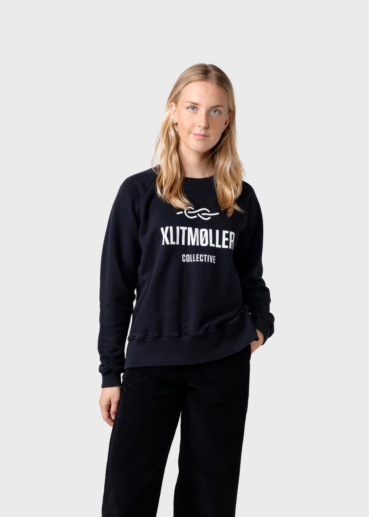Klitmøller Collective ApS Maja logo crew Sweatshirts Black