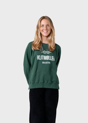 Klitmøller Collective ApS Maja logo crew Sweatshirts Moss Green