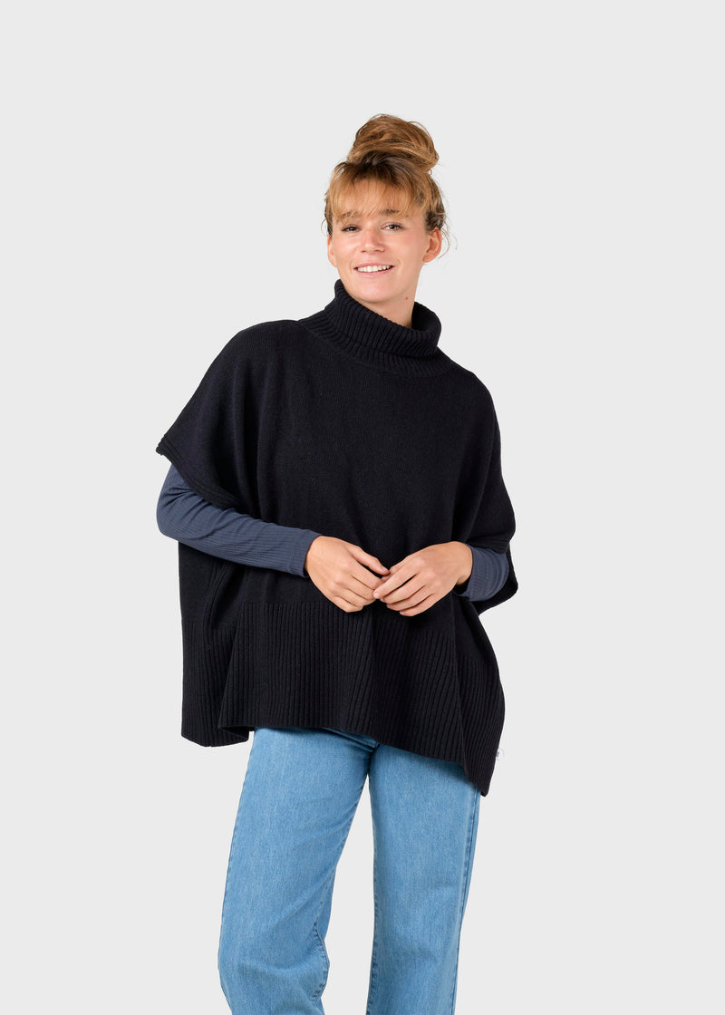 Klitmøller Collective ApS Alba knit poncho Knitted sweaters Black