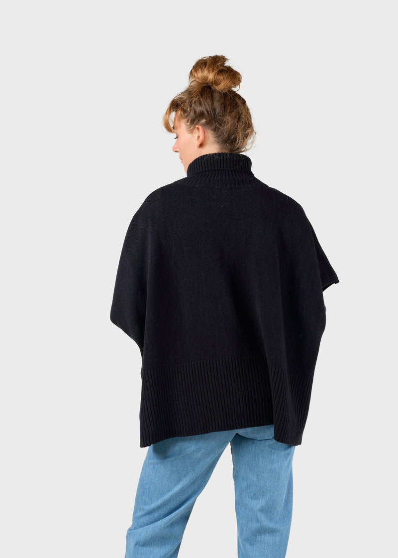 Klitmøller Collective ApS Alba knit poncho Knitted sweaters Black