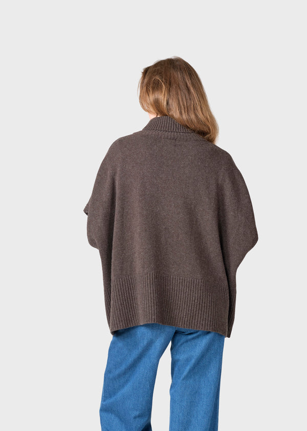 Klitmøller Collective ApS Alba knit poncho Knitted sweaters Taupe