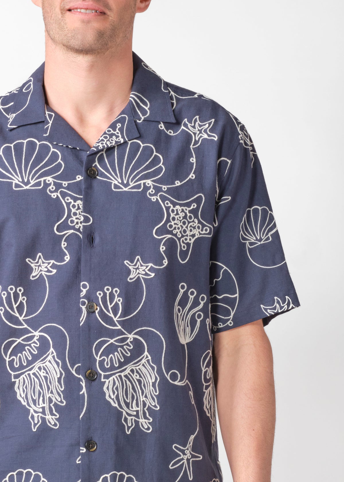 Klitmøller Collective ApS Andy S/S shirt Shirts Navy/white