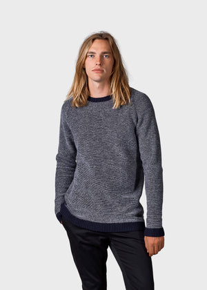 Klitmøller Collective ApS Arthur knit Knitted sweaters Navy/cream