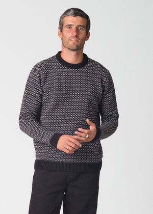 Klitmøller Collective ApS Asger knit Knitted sweaters Black/light grey/pastel grey