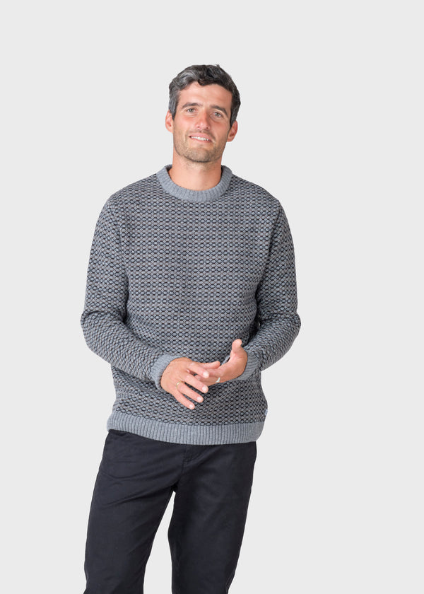 Klitmøller Collective ApS Asger knit  Knitted sweaters Light grey/black/taupe