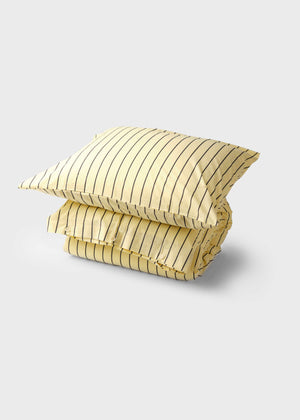 Klitmøller Collective Home Bed set - Striped - 140 x 220 + 80 x 80 Textiles Lemon sorbet/navy