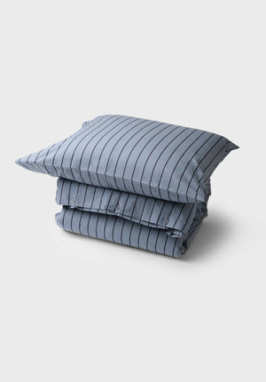 Klitmøller Collective Home Bed set - Striped - 140 x 220 + 80 x 80 Textiles Light blue/navy