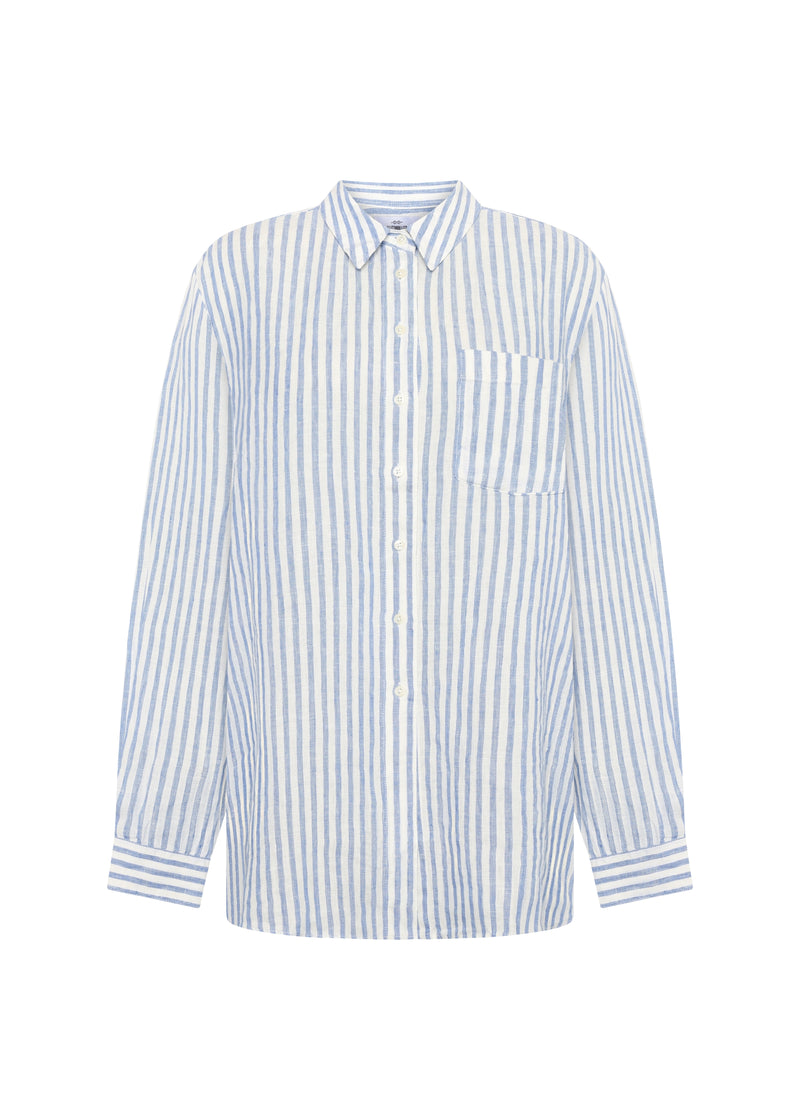 Klitmøller Collective ApS Belinda linen shirt Shirts Cream/light blue
