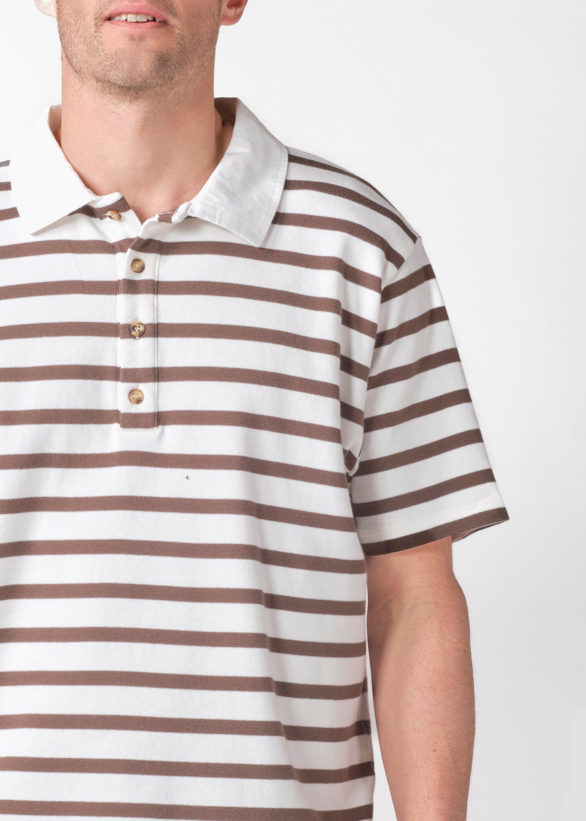 Klitmøller Collective ApS Ben Polo SS tee OCS T-Shirts Cream/taupe