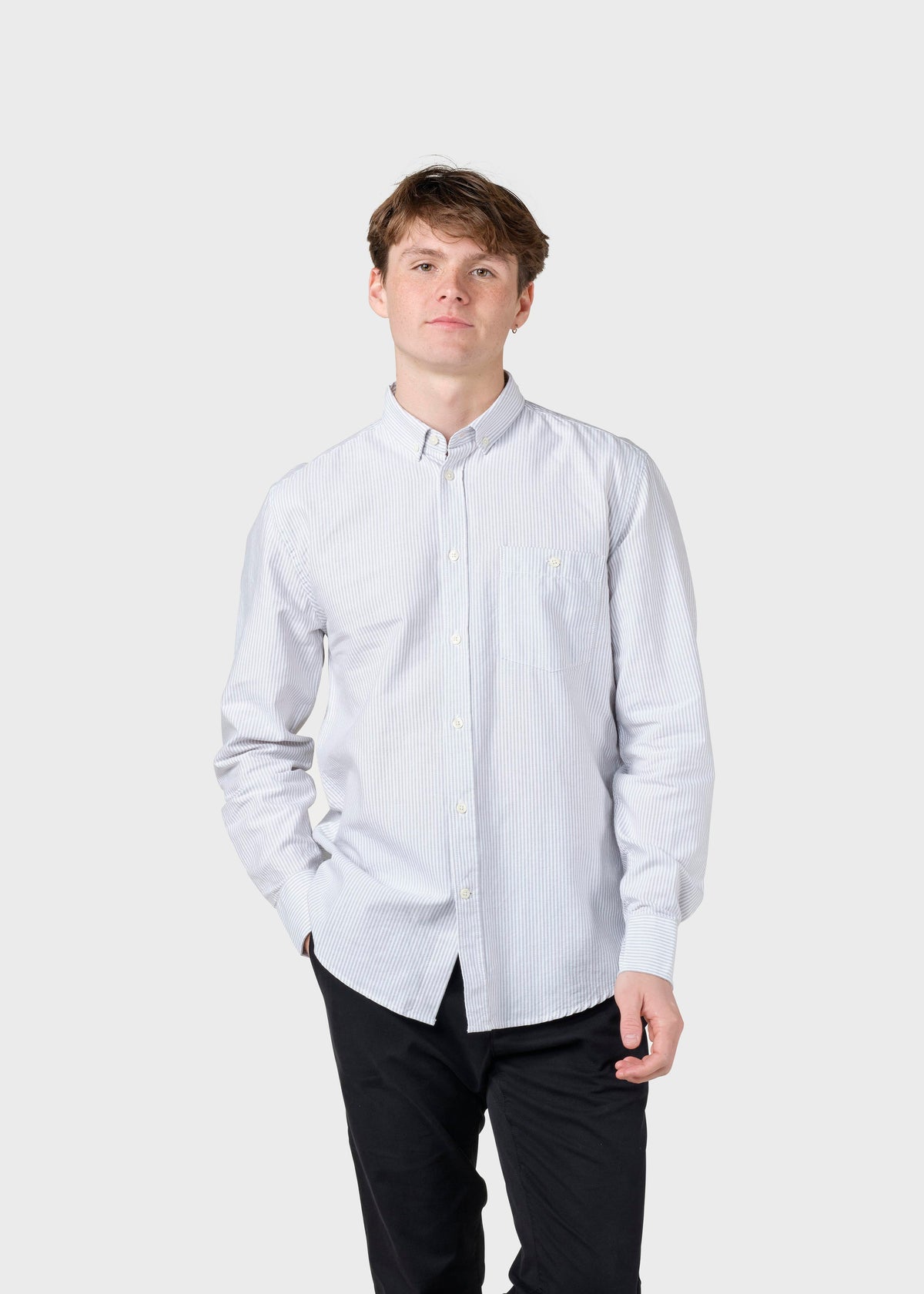Klitmøller Collective ApS Benjamin striped shirt GOTS Shirts White/sand