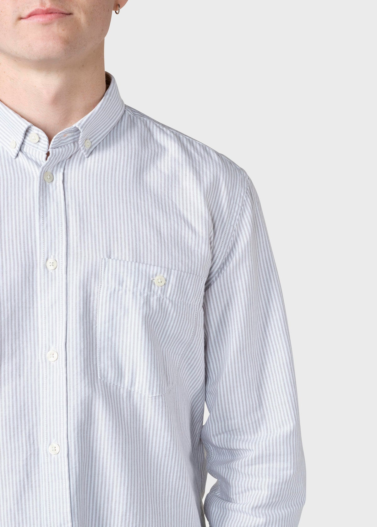 Klitmøller Collective ApS Benjamin striped shirt GOTS Shirts White/sand