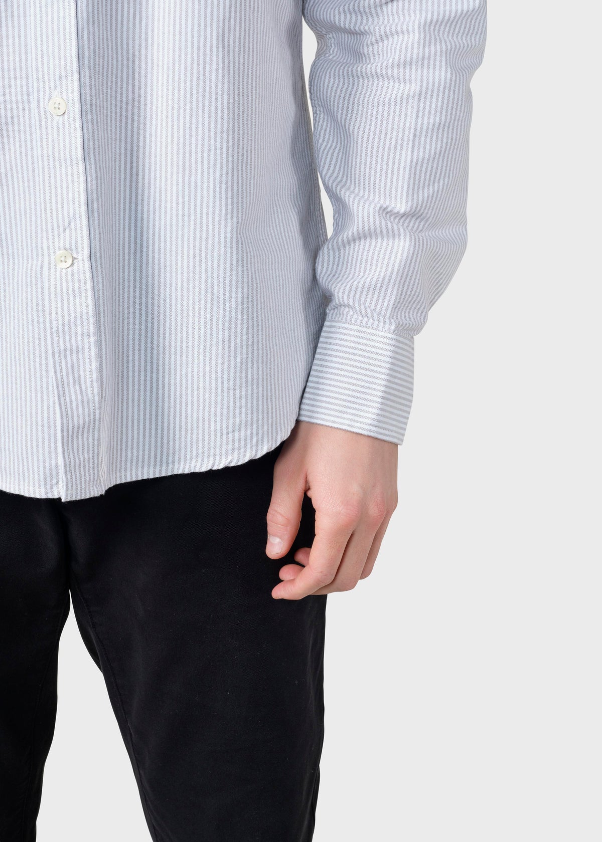 Klitmøller Collective ApS Benjamin striped shirt GOTS Shirts White/sand