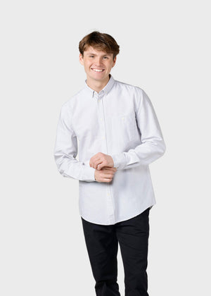 Klitmøller Collective ApS Benjamin striped shirt GOTS Shirts White/sand