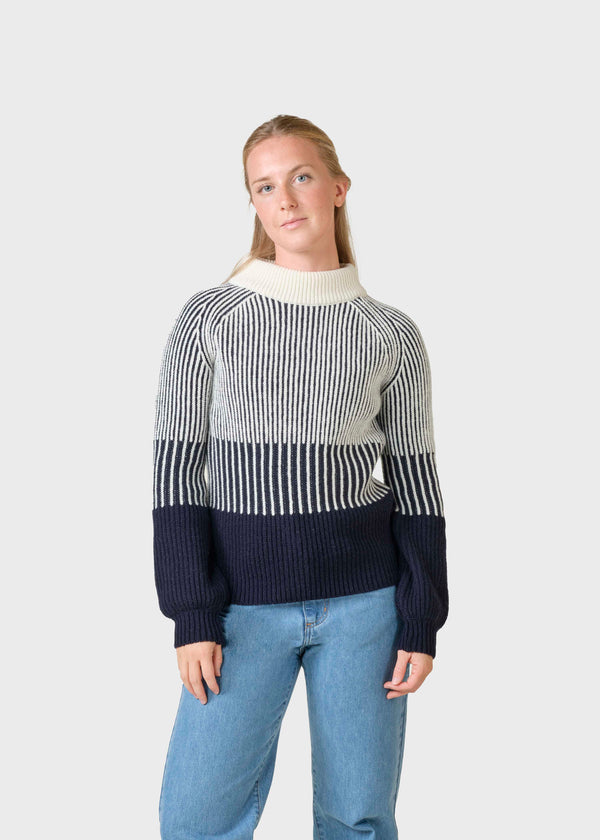 Klitmøller Collective ApS Betty knit Knitted sweaters Navy/cream