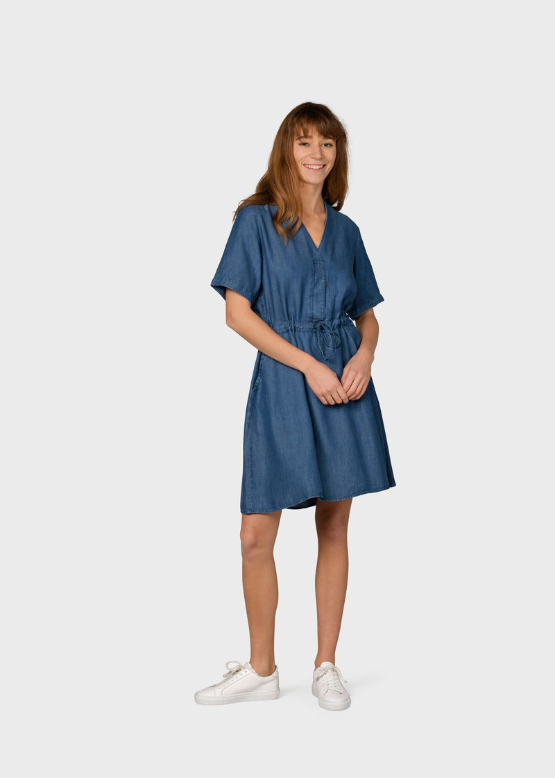 Klitmøller Collective ApS Bjørk dress Dress Dark blue chambrey