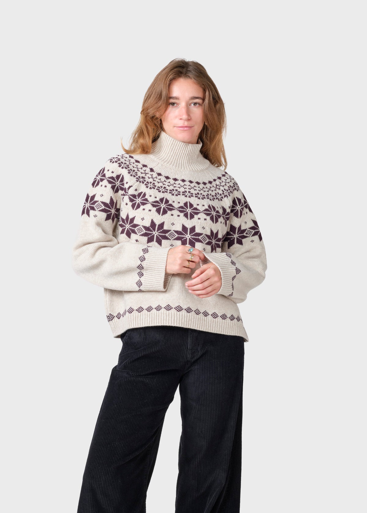 Klitmøller Collective ApS Claire knit Knitted sweaters Pastel sand/burgundy