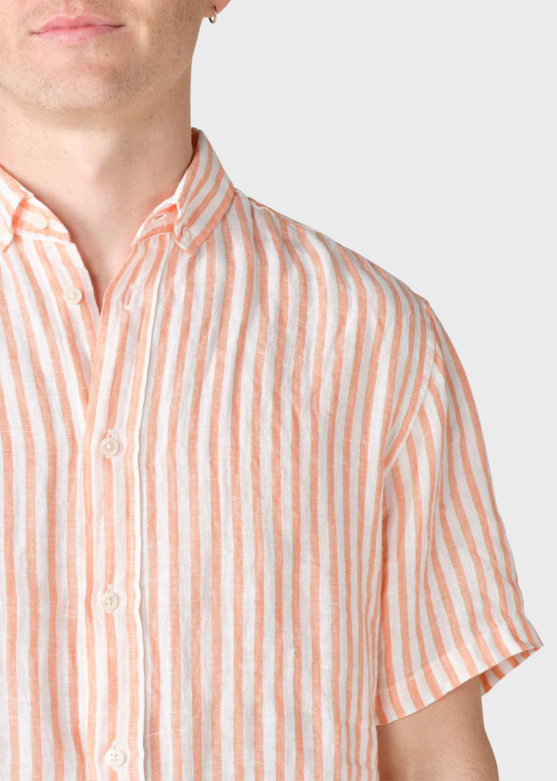 Klitmøller Collective ApS Dennis short striped shirt Shirts Cream/mandarin