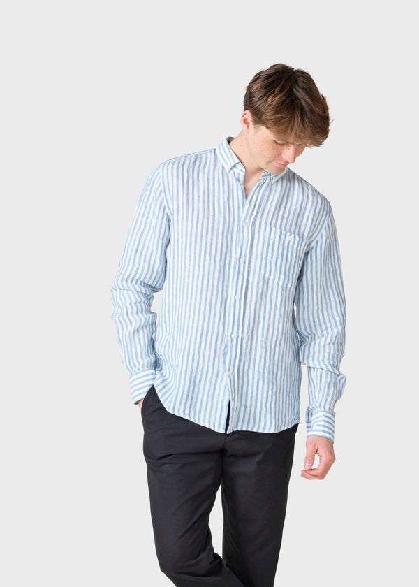 Klitmøller Collective ApS Dennis striped shirt Shirts Cream/light blue
