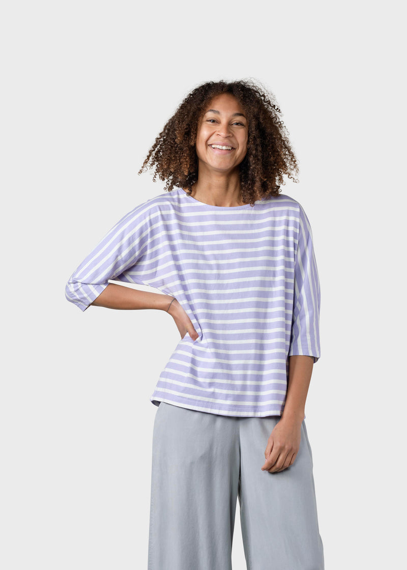 Klitmøller Collective ApS Emma striped tee T-Shirts Lilac/cream