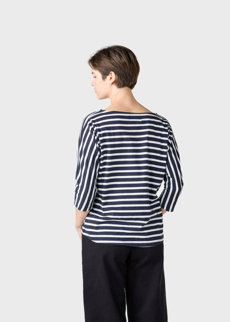 Klitmøller Collective ApS Emma striped tee T-Shirts Navy/cream