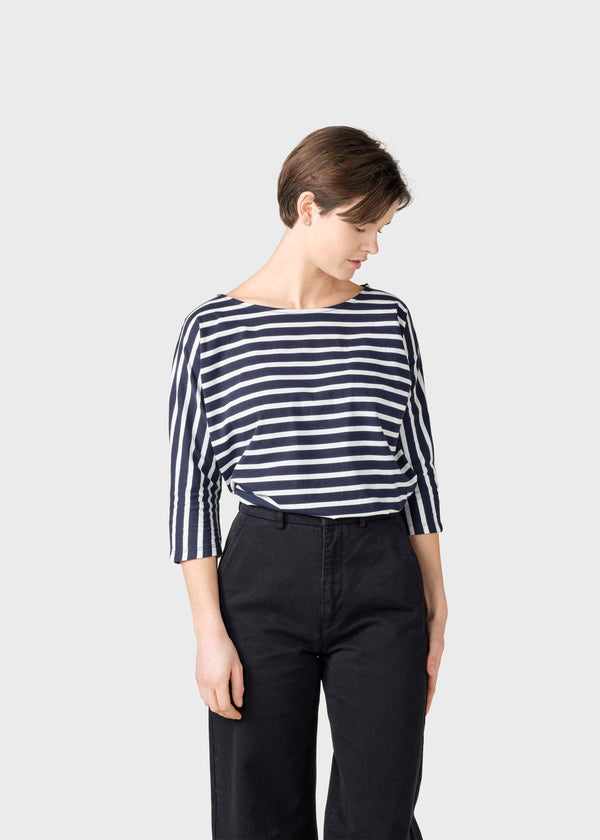 Klitmøller Collective ApS Emma striped tee T-Shirts Navy/cream