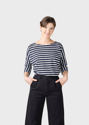 Klitmøller Collective ApS Emma striped tee T-Shirts Navy/cream