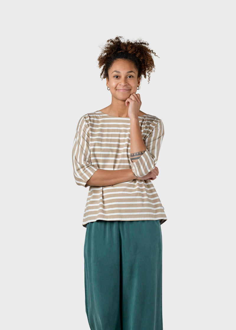 Klitmøller Collective ApS Emma striped tee T-Shirts Sand/cream