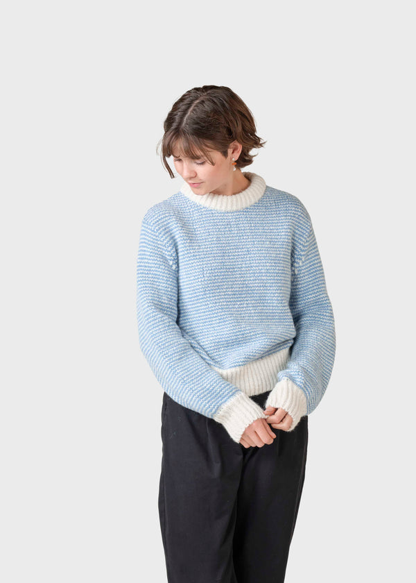 Klitmøller Collective ApS Estelle jumper knit Knitted sweaters Cream/light blue