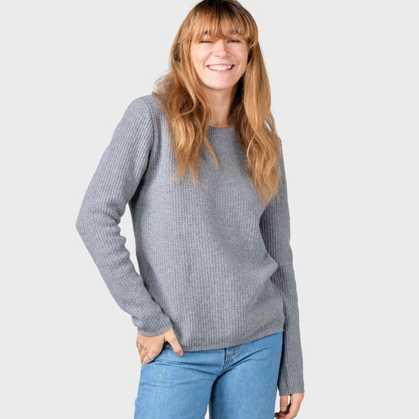 トップス KAJA PLATING CREW KNIT / L / Gray // OVY Emely Lambswool Knit GOTS - Grey Melange