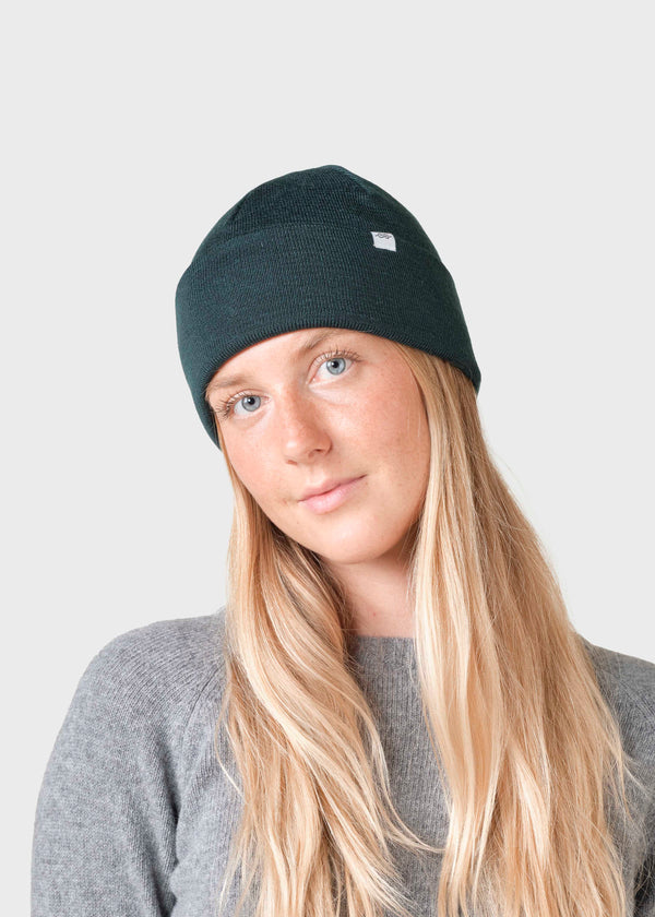 Klitmøller Collective ApS Fine rib beanie Beanies Moss Green