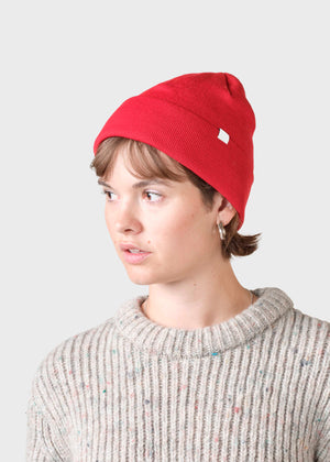 Klitmøller Collective ApS Fine rib beanie Beanies Red