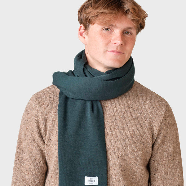Fine rib scarf - Moss Green – klitmollercollective.com