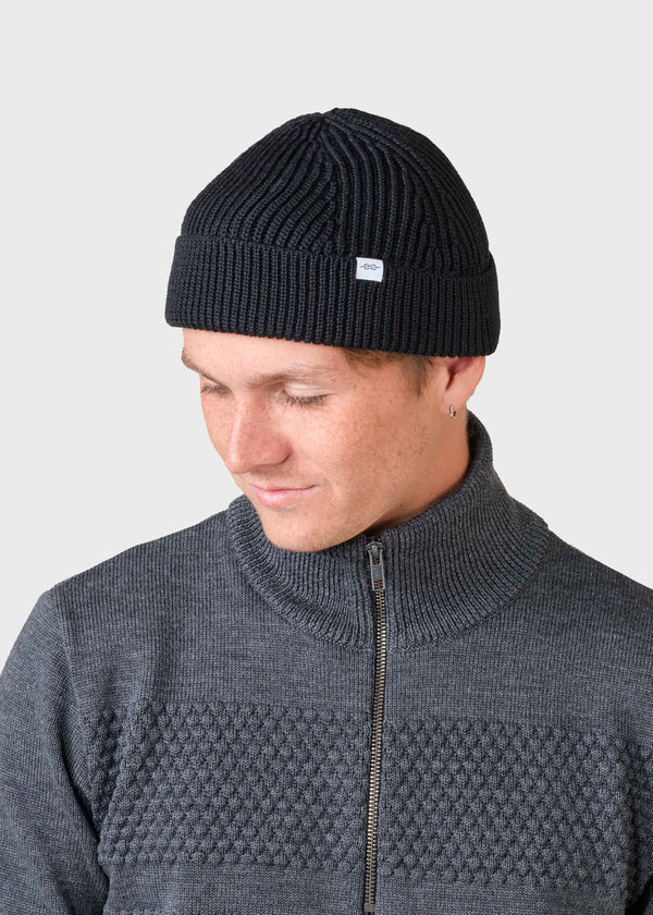 Klitmøller Collective ApS Fine short beanie Beanies Black