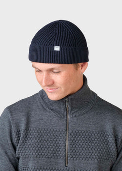 Klitmøller Collective ApS Fine short beanie Beanies Navy