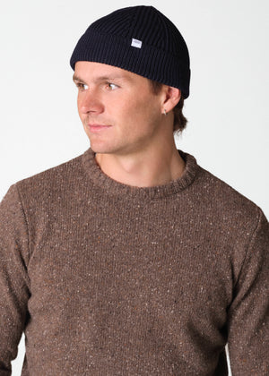 Klitmøller Collective ApS Fine short beanie Beanies Navy
