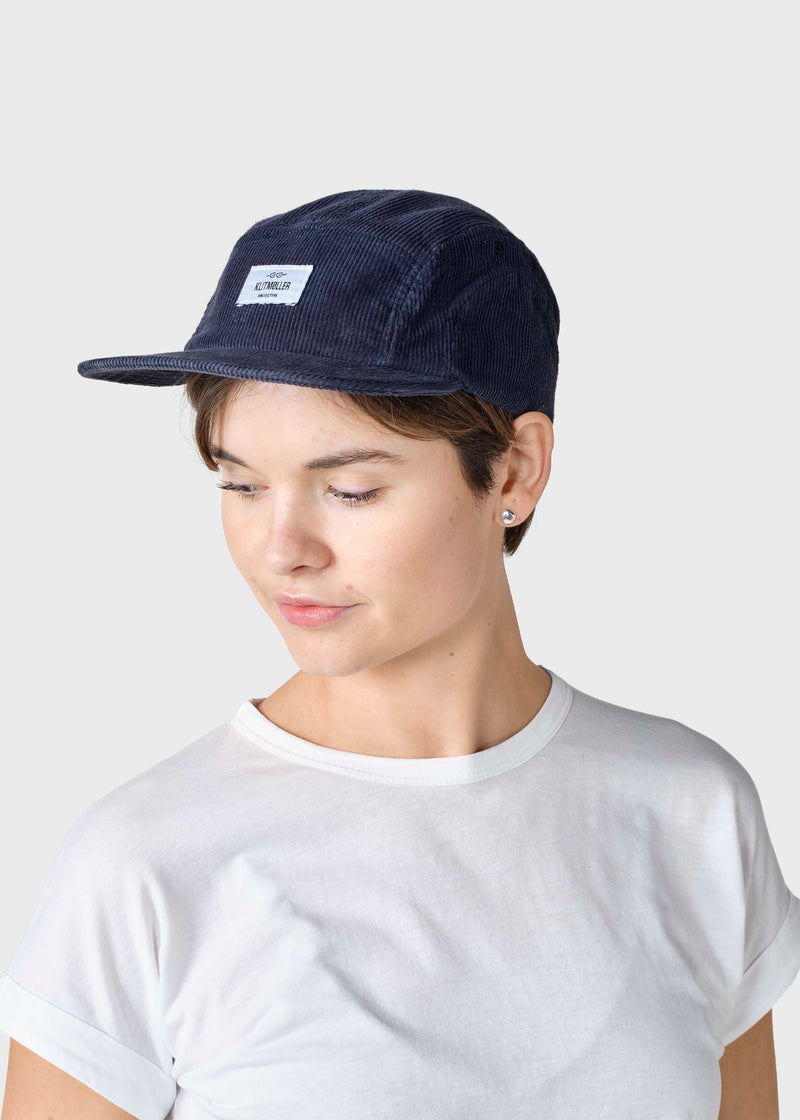 Klitmøller Collective ApS Five panel corduroy cap Caps Navy