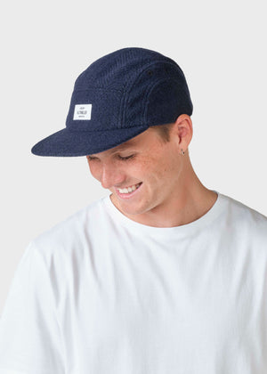 Klitmøller Collective ApS Five panel herringbone cap Caps Navy/black