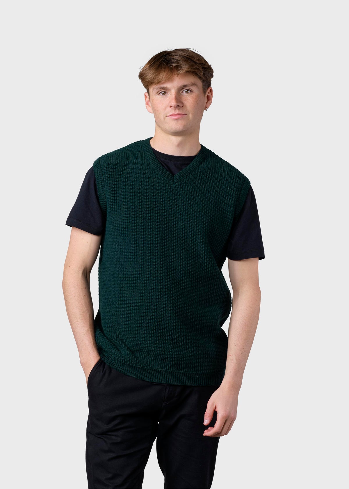 Klitmøller Collective ApS Folke knit vest Knitted sweaters Moss Green