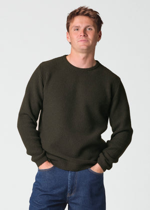 Klitmøller Collective ApS Frede knit Knitted sweaters Olive