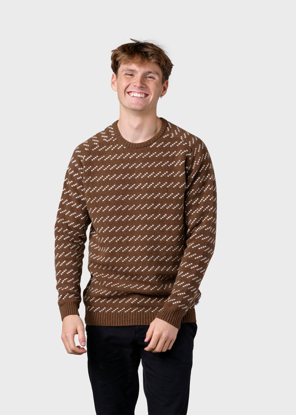 Klitmøller Collective ApS Geir knit Knitted sweaters Coffee/cream