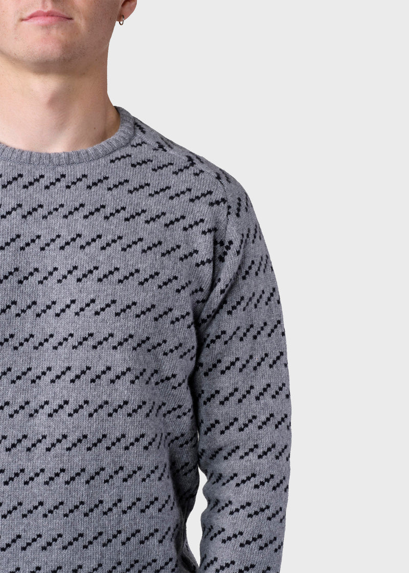 Klitmøller Collective ApS Geir knit Knitted sweaters Light grey/black