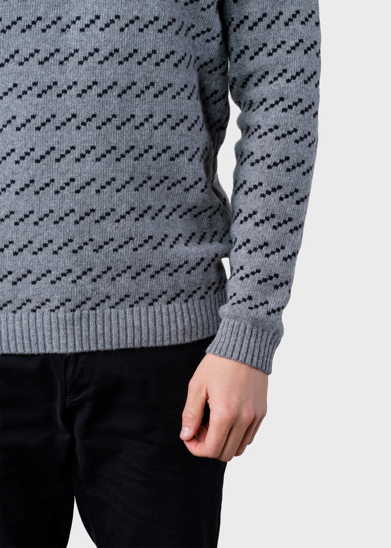 Klitmøller Collective ApS Geir knit Knitted sweaters Light grey/black