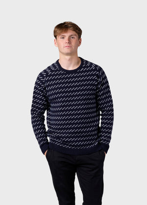 Klitmøller Collective ApS Geir knit Knitted sweaters Navy/cream