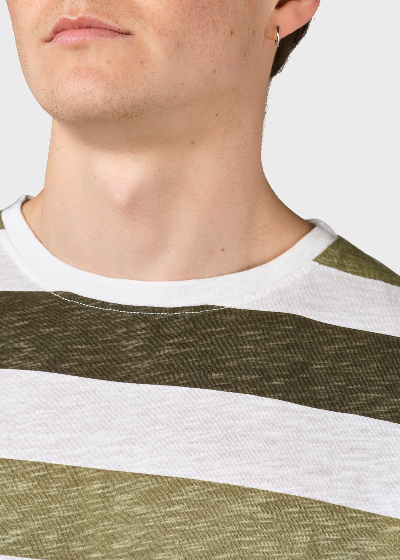 Klitmøller Collective ApS George tee T-Shirts Cream/olive/pale green