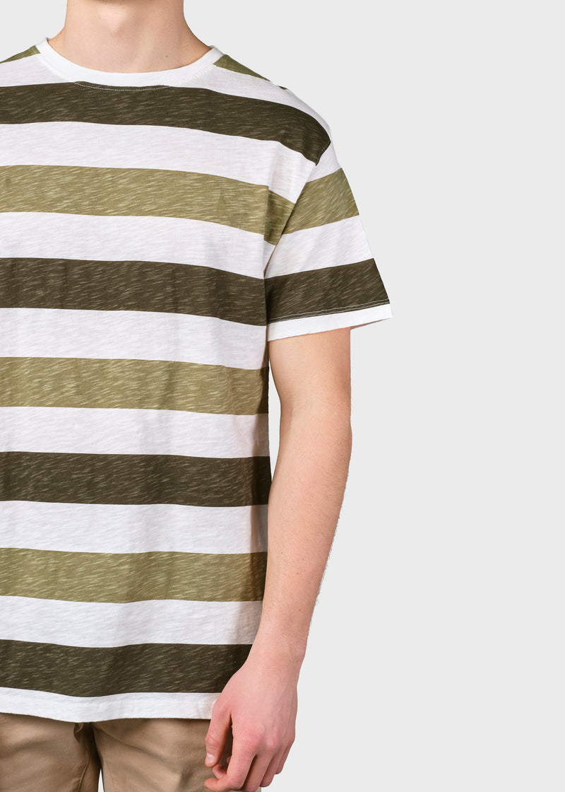 Klitmøller Collective ApS George tee T-Shirts Cream/olive/pale green