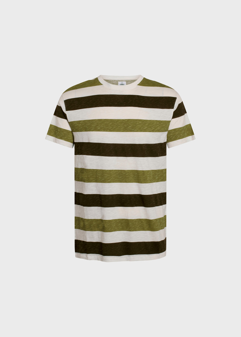 Klitmøller Collective ApS George tee T-Shirts Cream/olive/pale green