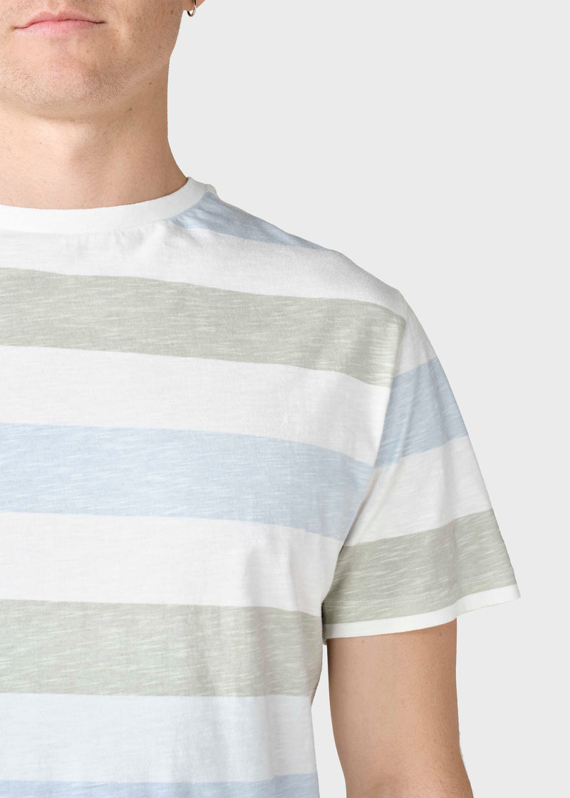 Klitmøller Collective ApS George tee T-Shirts Light blue/Sage stripes