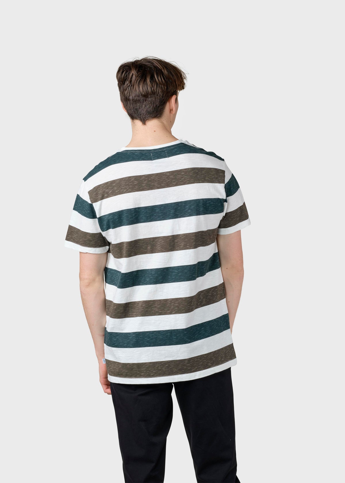 Klitmøller Collective ApS George tee T-Shirts Olive/moss green stripes