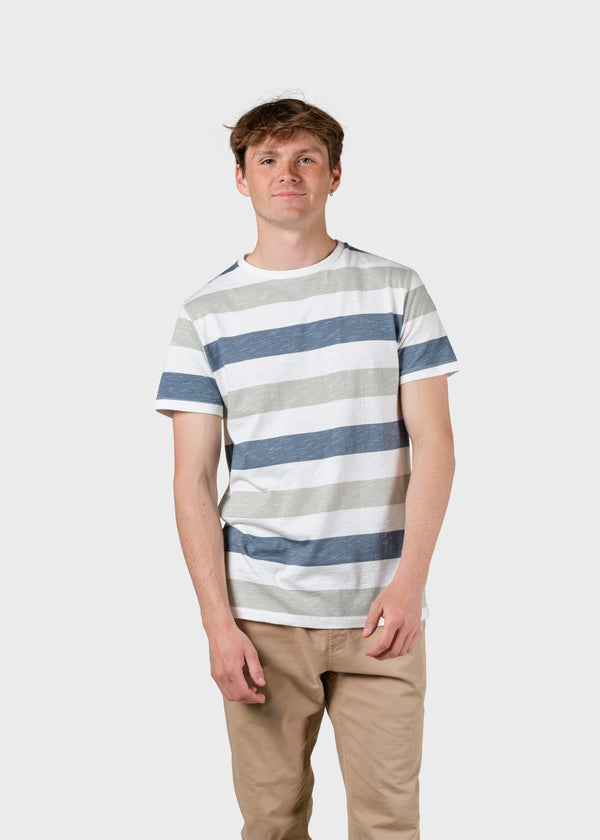 Klitmøller Collective ApS George tee T-Shirts Sky blue/sage stripes