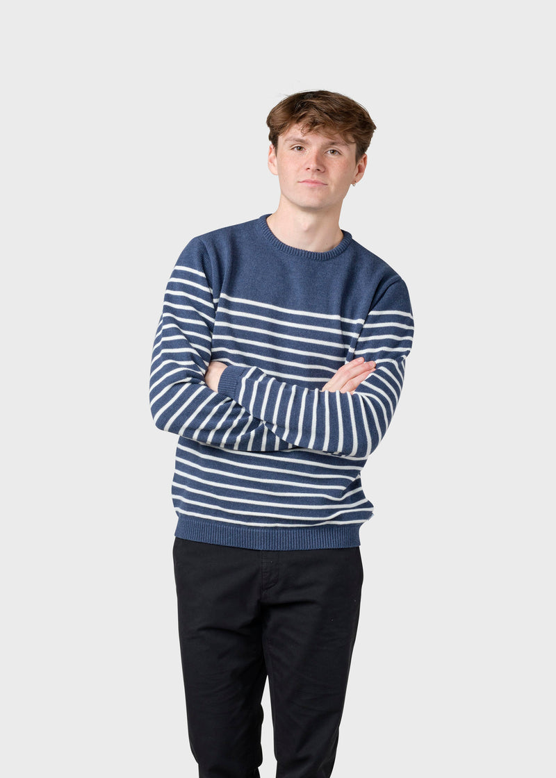 Klitmøller Collective ApS Godtfred knit Knitted sweaters Ocean/cream